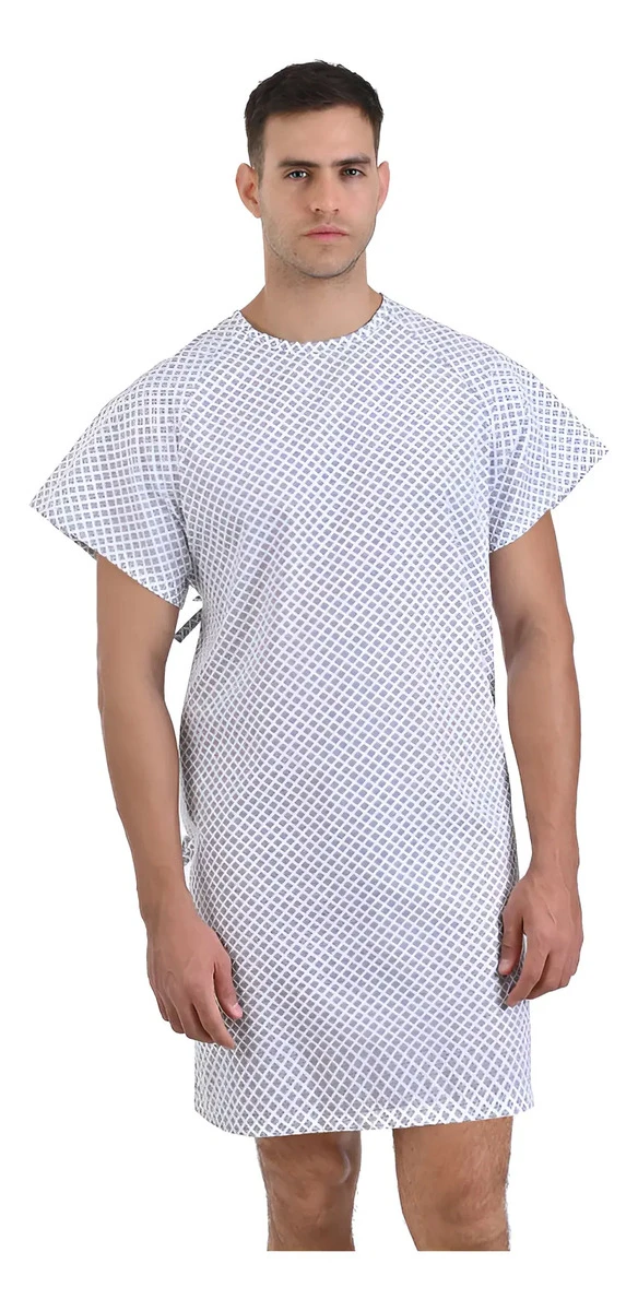 Bata Paciente Hospital Clínica Estampado Resistente