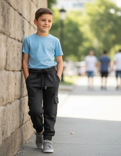 Pants De Niño Felfa Joggers Bolsas Cargo Tallas 2-12 Xr28