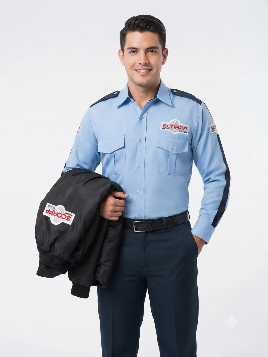 seguridad-camisa-azul-cielo-chamarra-negra.webp