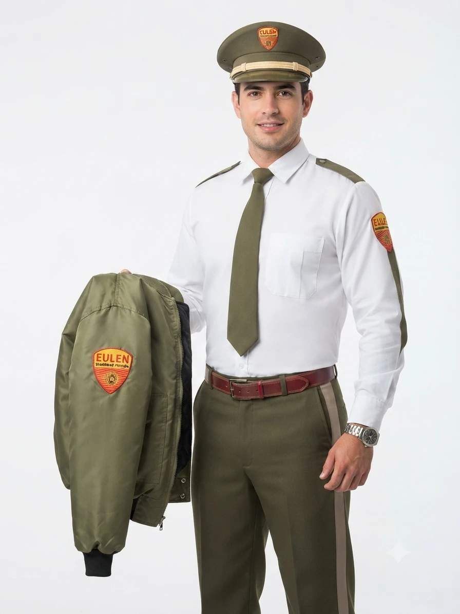 seguridad-oficial-quepi-camisa-blanca-olivo.webp